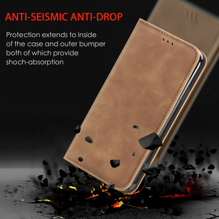 For Samsung Galaxy S25 5G Retro Skin Feel Magnetic Leather Phone Case(Brown) - Galaxy S25 5G Cases by PMC Jewellery | Online Shopping South Africa | PMC Jewellery | Buy Now Pay Later Mobicred