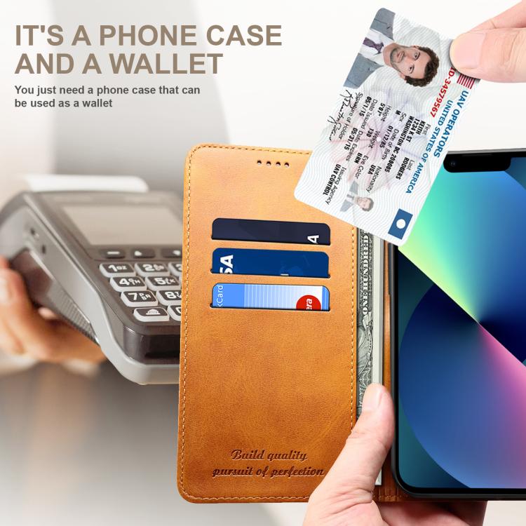 For Samsung Galaxy S25+ 5G Suteni Calf Texture Horizontal Flip Leather Phone Case(Khaki) - Galaxy S25+ 5G Cases by Suteni | Online Shopping South Africa | PMC TechLife | Buy Now Pay Later Mobicred