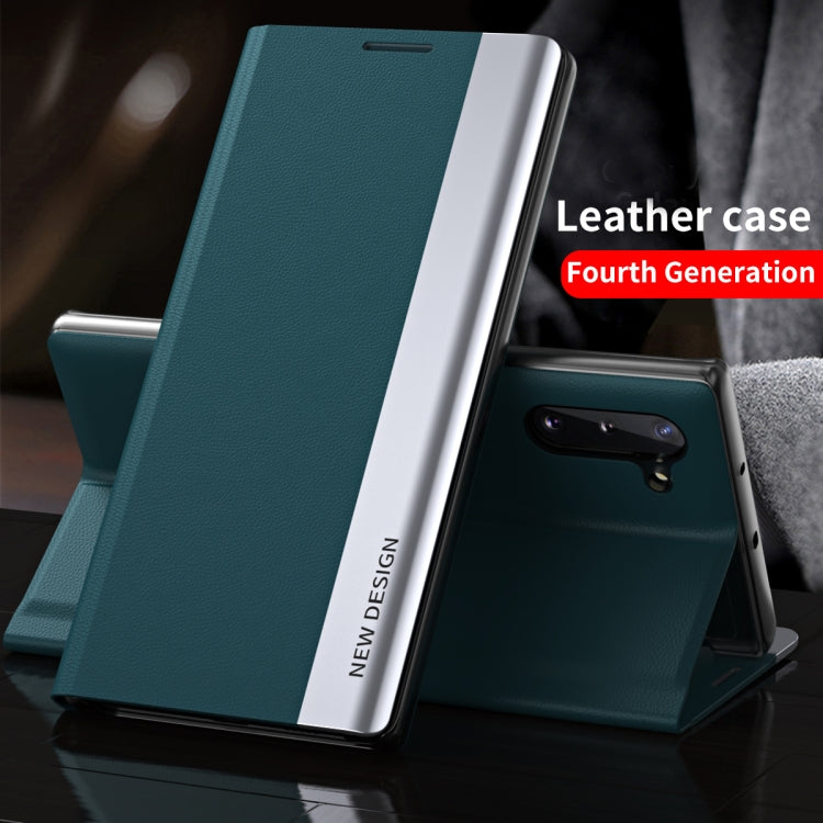 For Honor X9b Side Electroplated Adsorption Leather Phone Case(Green) - Honor Cases by PMC Jewellery | Online Shopping South Africa | PMC Jewellery