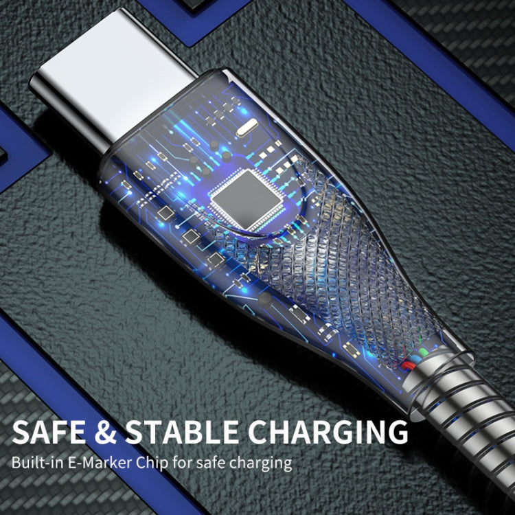 ENKAY ENK-CB131 USB to 8 Pin Carbon Steel Hose Spring 2.4A Fast Charging Data Cable, Length:2m(Silver) - Normal Style Cable by ENKAY | Online Shopping South Africa | PMC Jewellery | Buy Now Pay Later Mobicred