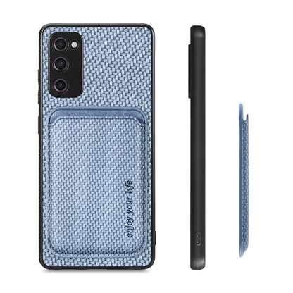 For Samsung Galaxy S20 FE Carbon Fiber Leather Card Magsafe Magnetic Phone Case(Blue) - Galaxy S20 FE Cases by PMC Jewellery | Online Shopping South Africa | PMC Jewellery