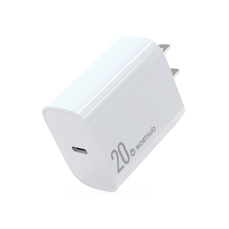 NORTHJO NOPD2001 PD 20W USB-C / Type-C Single Port Fast Charger, Plug Type:US Plug(White) - free shipping - PMC Jewellery - Order now!