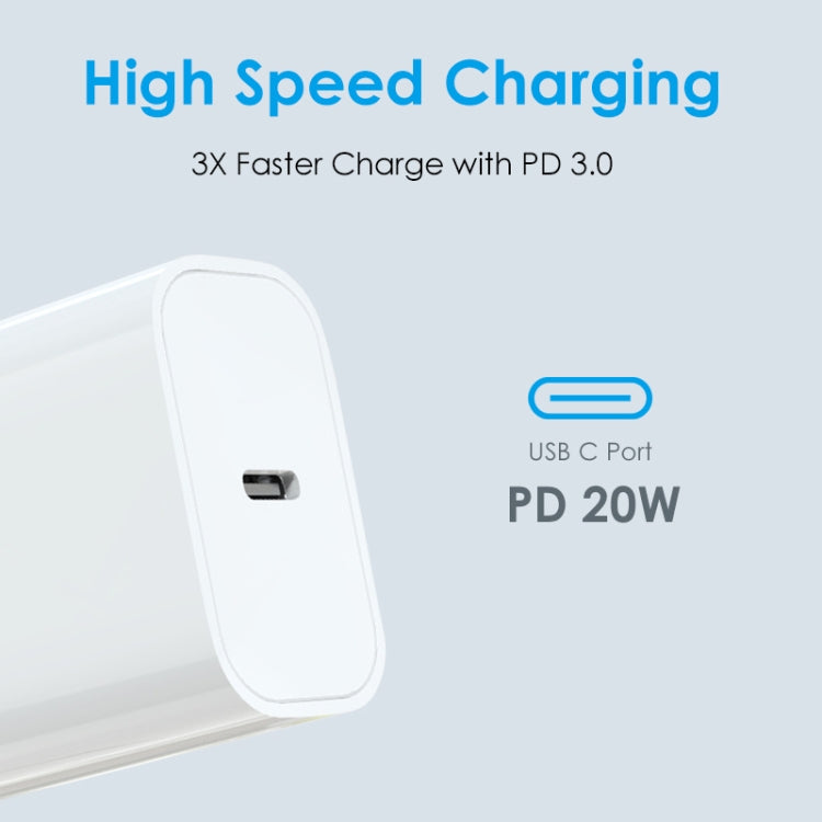 NORTHJO NOPD2001 PD 20W USB-C / Type-C Single Port Fast Charger, Plug Type:US Plug(White) - USB Charger by NORTHJO | Online Shopping South Africa | PMC Jewellery | Buy Now Pay Later Mobicred