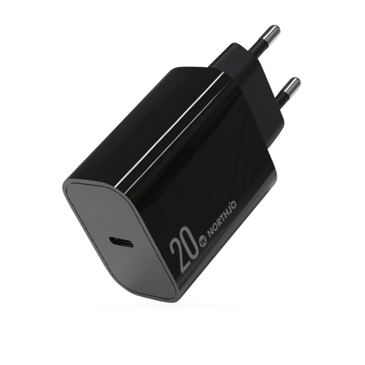 NORTHJO NOPD2001 PD 20W USB-C / Type-C Single Port Fast Charger, Plug Type:EU Plug(Black) - free shipping - PMC Jewellery - Order now!