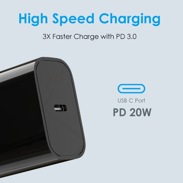 NORTHJO NOPD2001 PD 20W USB-C / Type-C Single Port Fast Charger, Plug Type:EU Plug(Black) - free shipping - PMC Jewellery - Order now!