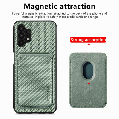 For Samsung Galaxy A32 5G Carbon Fiber Leather Card Magsafe Magnetic Phone Case(Green) - Galaxy Phone Cases by PMC Jewellery | Online Shopping South Africa | PMC Jewellery