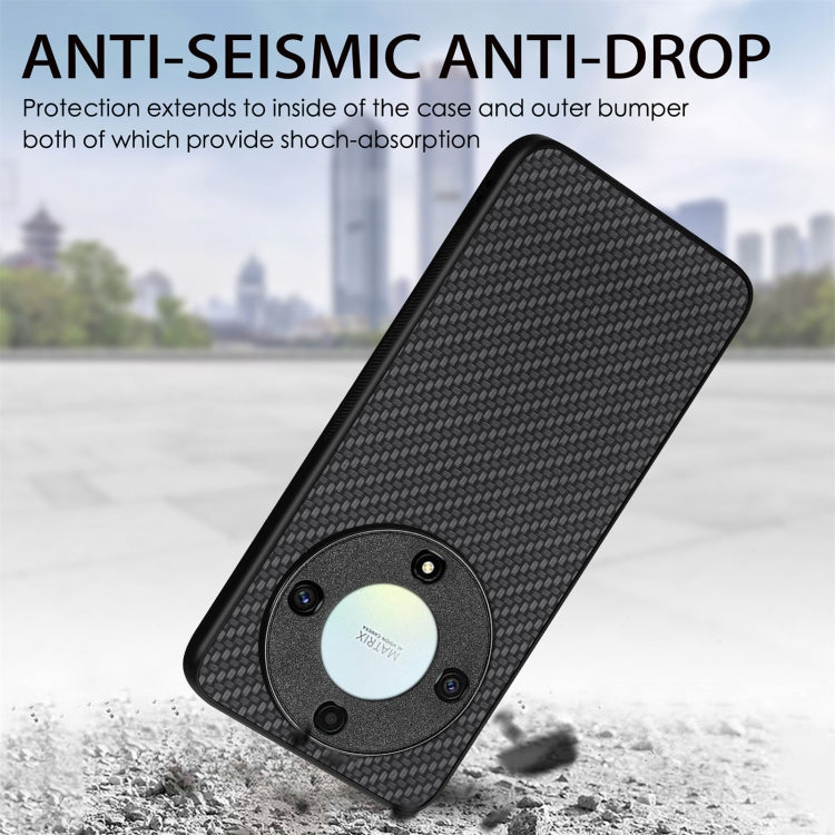 For Honor X9A Carbon Fiber Texture Leather Back Cover Phone Case(Blue) - Honor Cases by PMC TechLife | Online Shopping South Africa | PMC TechLife