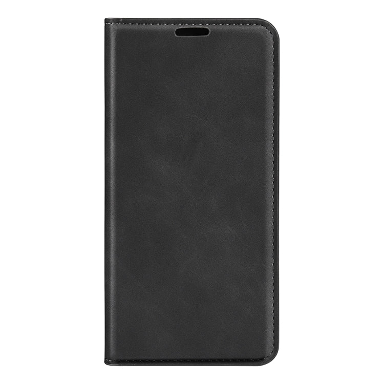 For TCL 40 SE Retro-skin  Magnetic Suction Leather Phone Case(Black) - More Brand by PMC TechLife | Online Shopping South Africa | PMC TechLife | Buy Now Pay Later Mobicred