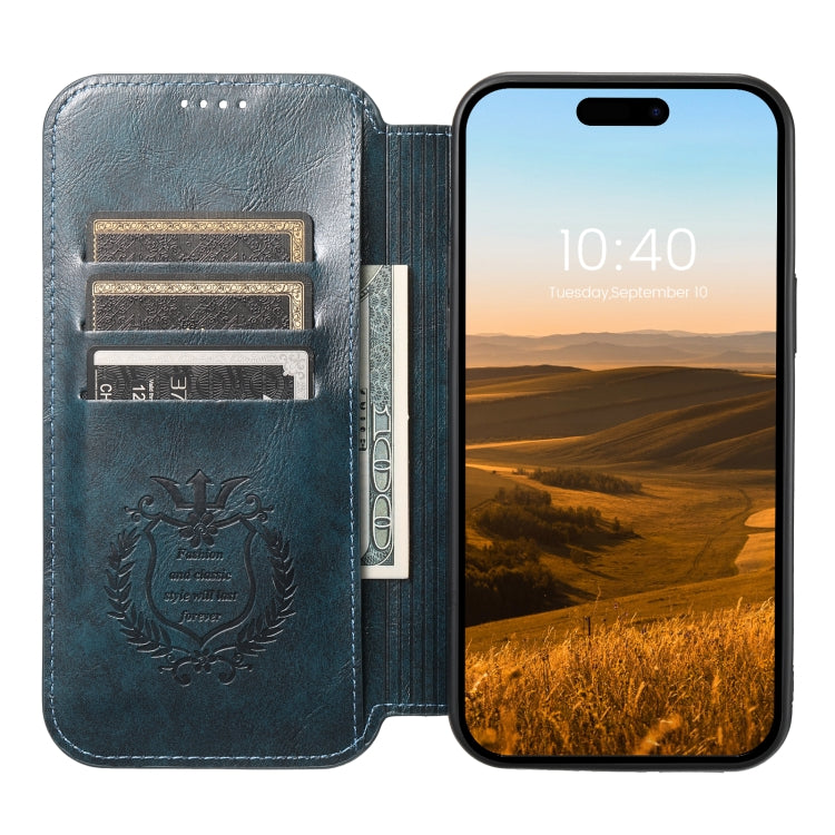 For iPhone 12 Pro Max Suteni J05 Leather Magnetic Magsafe Phone Case(Blue) - iPhone 12 Pro Max Cases by Suteni | Online Shopping South Africa | PMC Jewellery | Buy Now Pay Later Mobicred