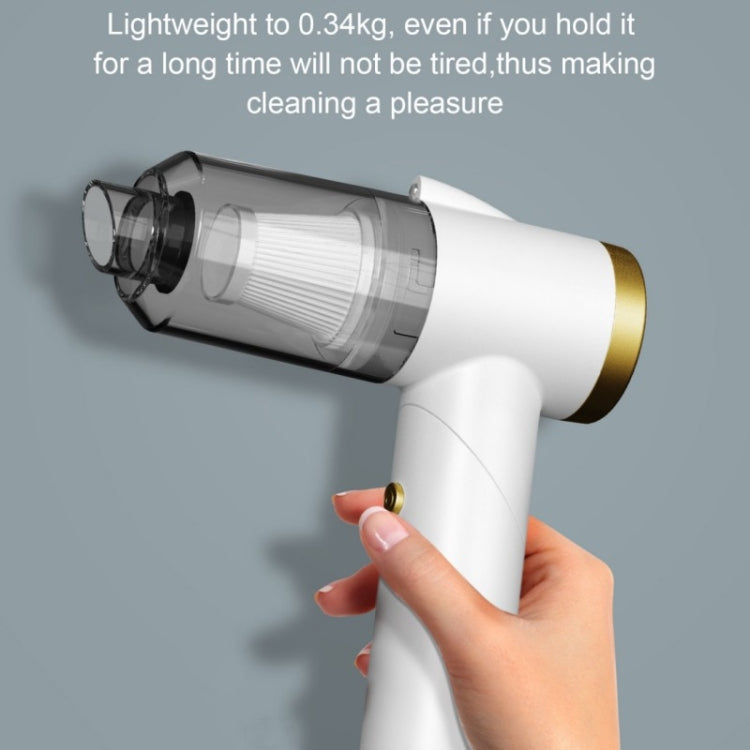 Q8 LED Light Wireless Portable Handheld Car Foldable 9000Pa Suction Vacuum Cleaner(White) - free shipping - PMC TechLife - Order now!