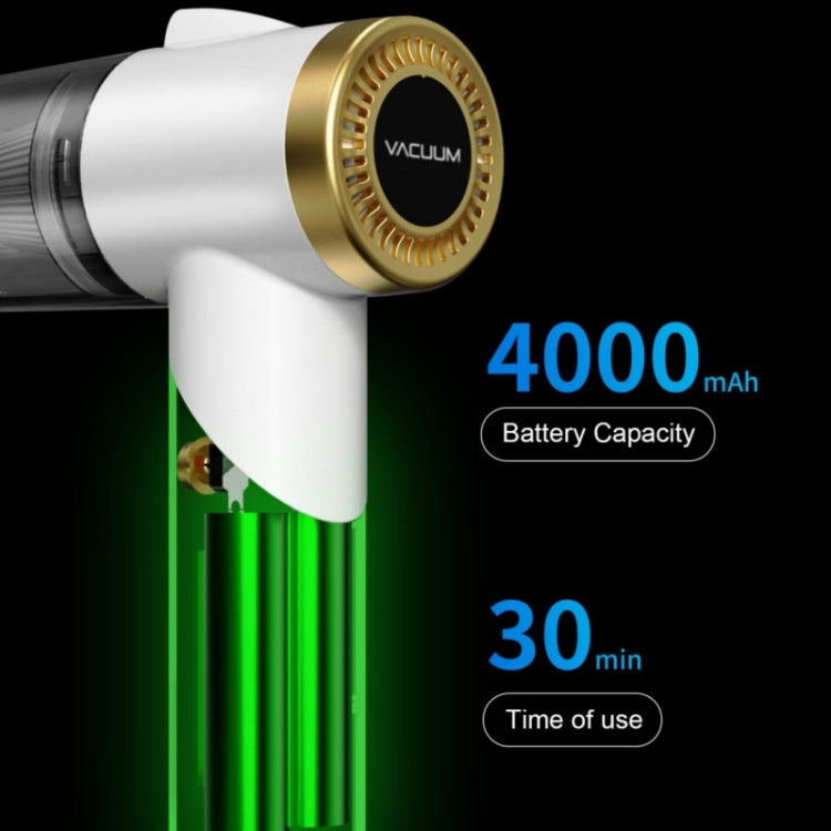 Q8 LED Light Wireless Portable Handheld Car Foldable 9000Pa Suction Vacuum Cleaner(White) - free shipping - PMC TechLife - Order now!