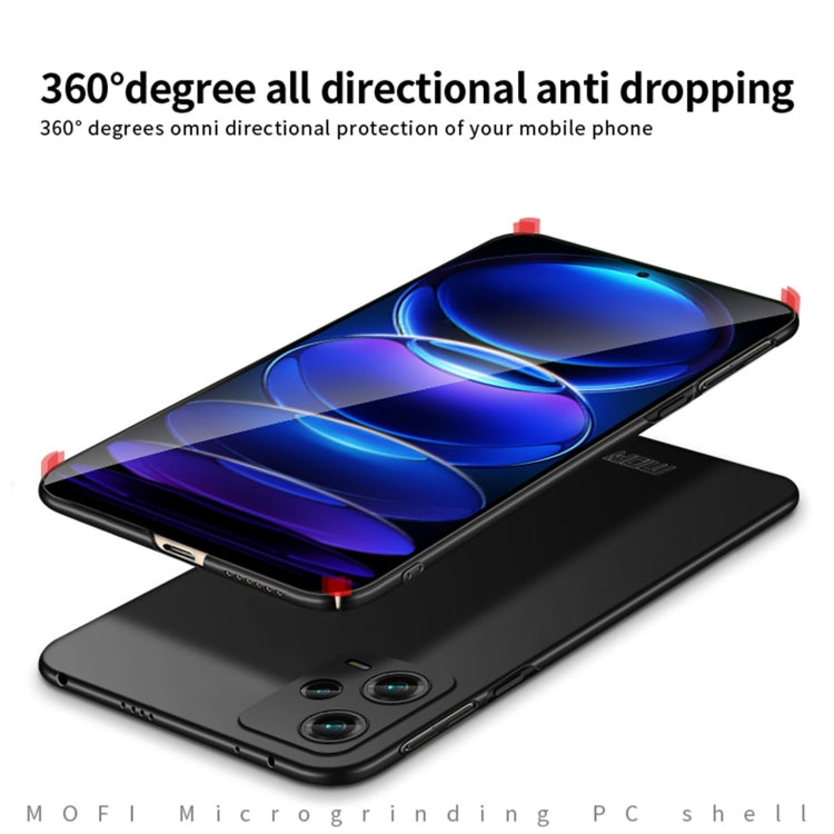For Xiaomi Redmi Note 12 Pro 5G Global MOFI Micro-Frosted PC Ultra-thin Hard Phone Case(Black) - Xiaomi Cases by MOFI | Online Shopping South Africa | PMC TechLife | Buy Now Pay Later Mobicred