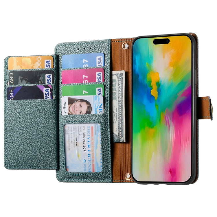 For iPhone 16 Pro Max Love Zipper Lanyard Leather Phone Case(Green) - iPhone 16 Pro Max Cases by PMC Jewellery | Online Shopping South Africa | PMC Jewellery | Buy Now Pay Later Mobicred