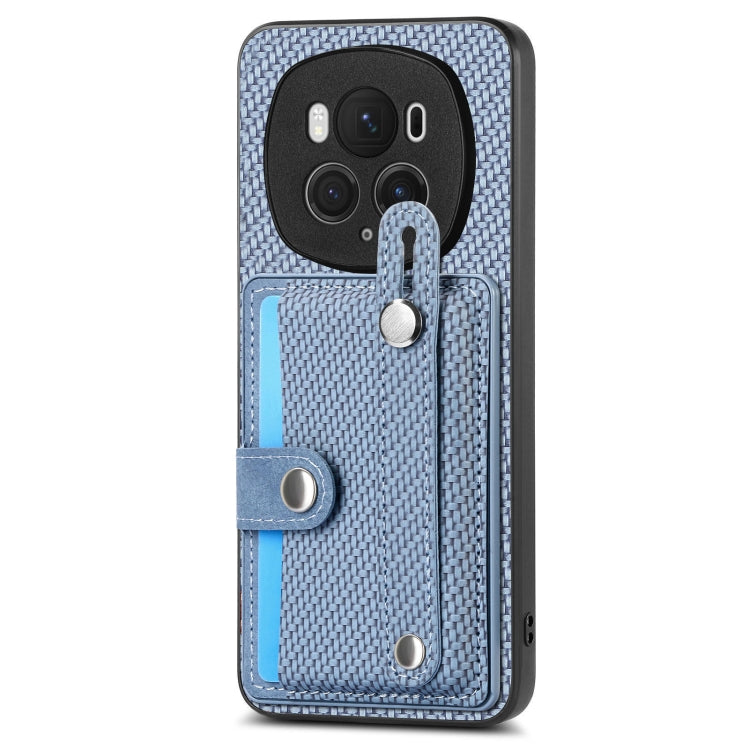 For Honor Magic6 Pro 5G Wristband Kickstand Card Wallet Back Cover Phone Case with Tool Knife(Blue) - Honor Cases by PMC Jewellery | Online Shopping South Africa | PMC Jewellery | Buy Now Pay Later Mobicred