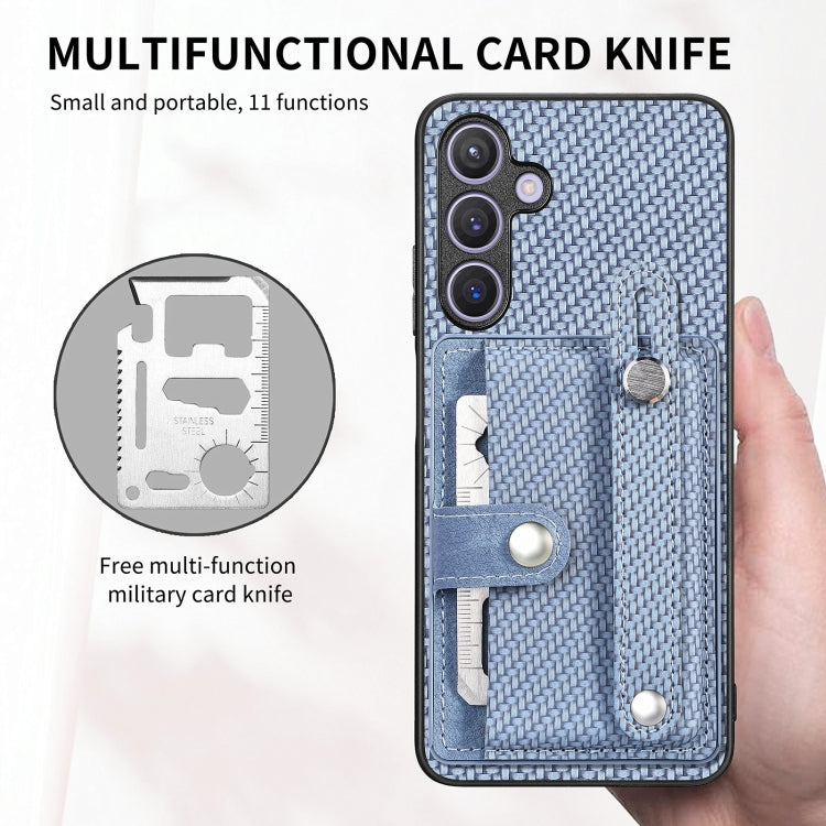 For Samsung Galaxy S25+ 5G Wristband Kickstand Wallet Back Phone Case with Tool Knife(Khaki) - Galaxy S25+ 5G Cases by PMC Jewellery | Online Shopping South Africa | PMC Jewellery | Buy Now Pay Later Mobicred