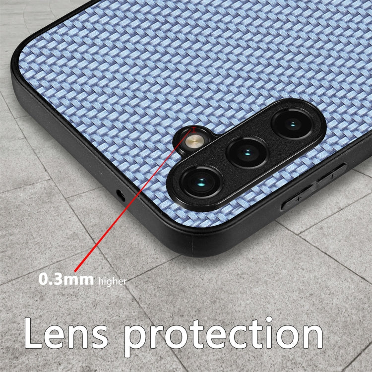 For Samsung Galaxy S25+ 5G Carbon Fiber Texture Leather Back Cover Phone Case(Blue) - Galaxy Phone Cases by PMC Jewellery | Online Shopping South Africa | PMC Jewellery | Buy Now Pay Later Mobicred
