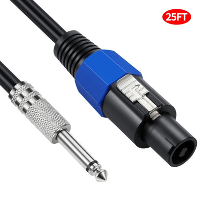 JUNSUNMAY Speakon Male to 6.35mm Male Audio Speaker Adapter Cable with Snap Lock, Length:25FT - Microphone Audio Cable & Connector by JUNSUNMAY | Online Shopping South Africa | PMC Jewellery | Buy Now Pay Later Mobicred