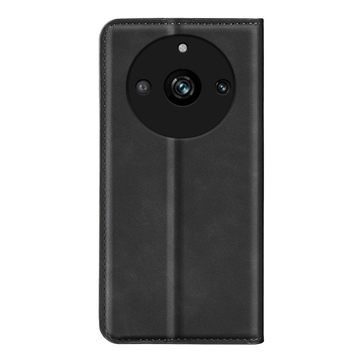 For Realme 11 Pro Retro-skin  Magnetic Suction Leather Phone Case(Black) - OPPO Cases by PMC Jewellery | Online Shopping South Africa | PMC Jewellery | Buy Now Pay Later Mobicred