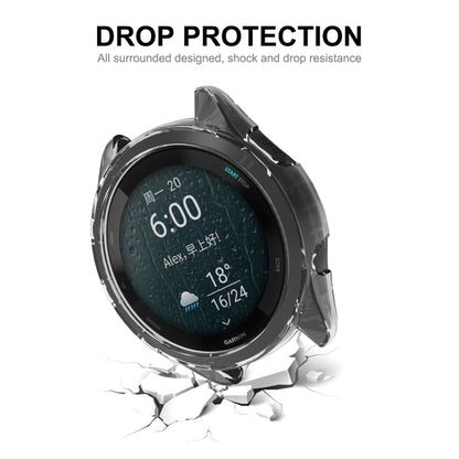For Garmin Forerunner 965 ENKAY Hat-Prince Transparent TPU Frame Drop Protection Case(Grey) - Watch Cases by ENKAY | Online Shopping South Africa | PMC Jewellery