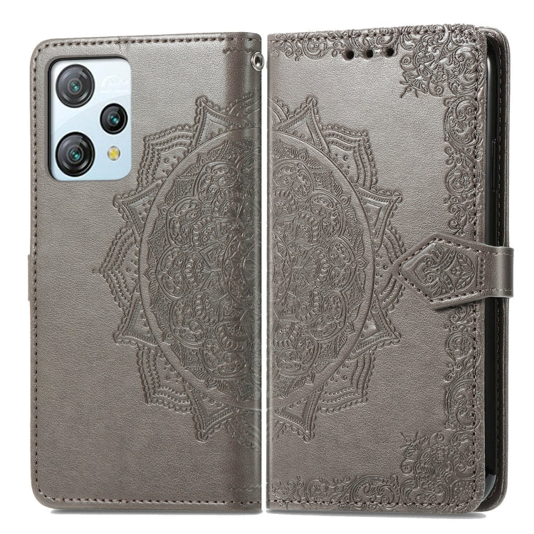 For Blackview A53 Mandala Flower Embossed Leather Phone Case(Gray) - More Brand by PMC TechLife | Online Shopping South Africa | PMC TechLife | Buy Now Pay Later Mobicred