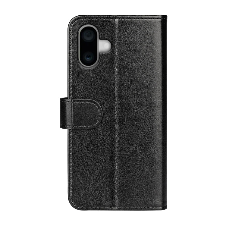 For iPhone 16 Plus R64 Texture Horizontal Flip Leather Phone Case(Black) - iPhone 16 Plus Cases by PMC Jewellery | Online Shopping South Africa | PMC Jewellery | Buy Now Pay Later Mobicred