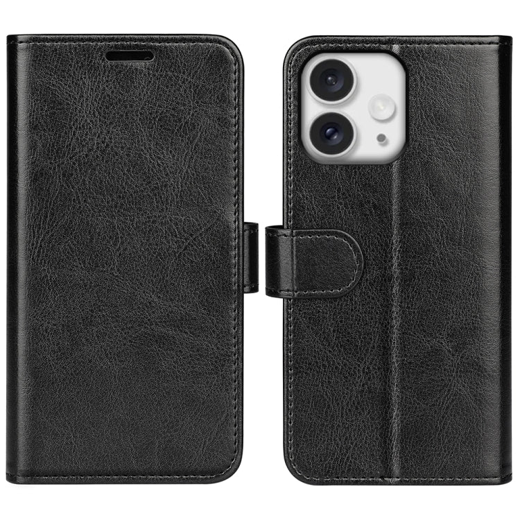 For iPhone 16 Pro Max R64 Texture Horizontal Flip Leather Phone Case(Black) - iPhone 16 Pro Max Cases by PMC Jewellery | Online Shopping South Africa | PMC Jewellery | Buy Now Pay Later Mobicred