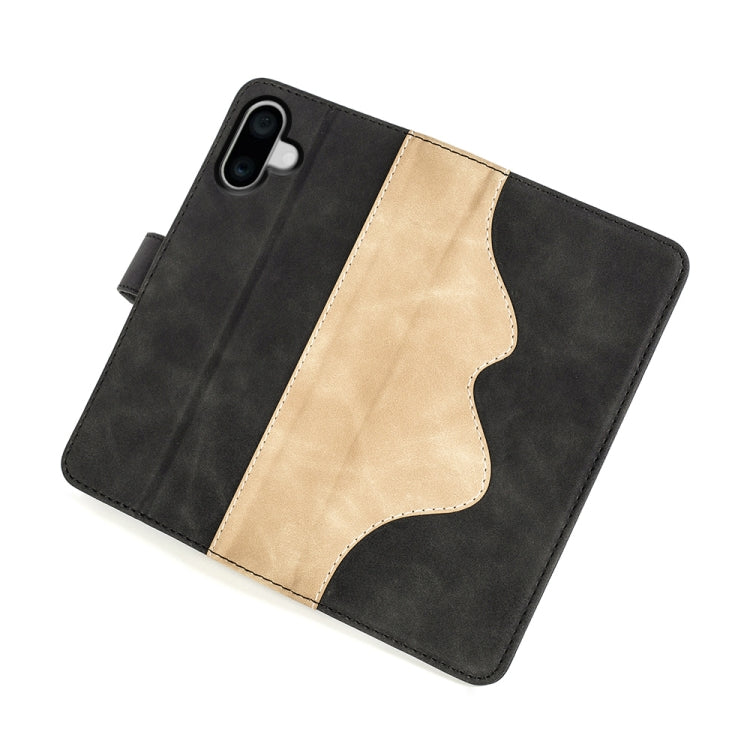 For iPhone 16 Plus Stitching Horizontal Flip Leather Phone Case(Black) - iPhone 16 Plus Cases by PMC TechLife | Online Shopping South Africa | PMC TechLife | Buy Now Pay Later Mobicred