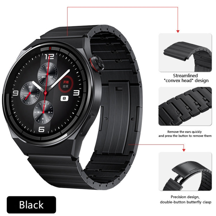 For Huawei Watch GT3 46mm Titanium Alloy Quick Release Watch Band(Black) - Watch Bands by PMC TechLife | Online Shopping South Africa | PMC TechLife