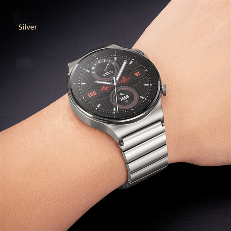 For Huawei Watch GT2 46mm Titanium Alloy Quick Release Watch Band(Silver) - Watch Bands by PMC TechLife | Online Shopping South Africa | PMC TechLife