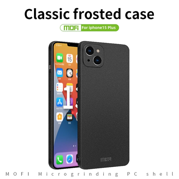 For iPhone 15 Plus  MOFI Fandun Series Frosted PC Ultra-thin All-inclusive Phone Case(Gray) - free shipping - PMC TechLife - Order now!