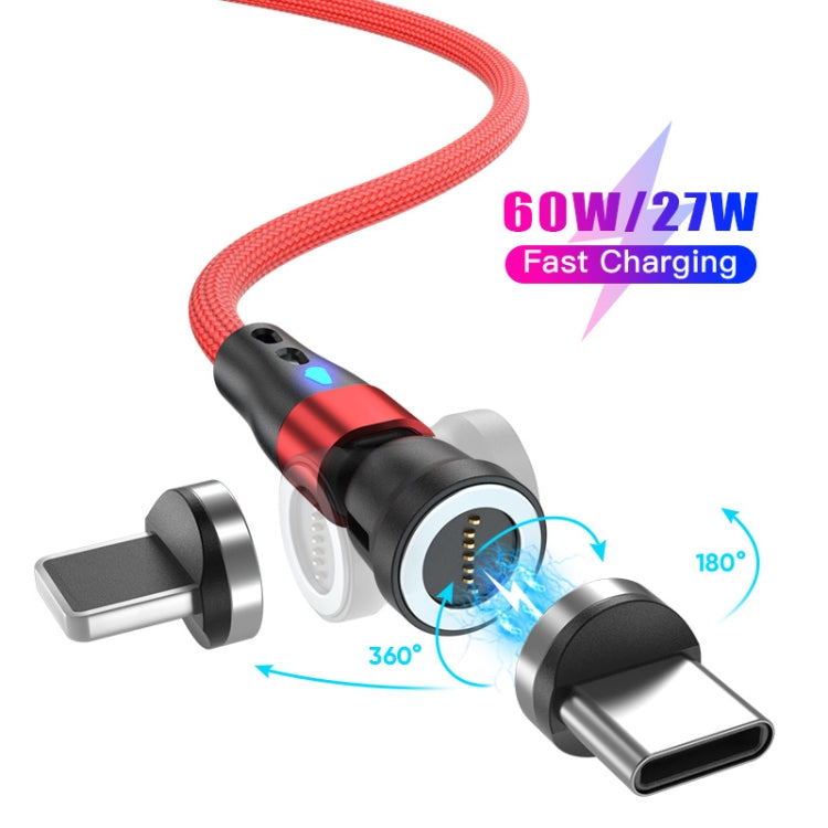 ENKAY PD60W Type-C to Type-C / 8 Pin Magnetic 540 Degrees Rotating Fast Charging Cable, Length:1m(Red) - Charging Cable & Head by ENKAY | Online Shopping South Africa | PMC Jewellery | Buy Now Pay Later Mobicred