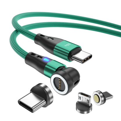 ENKAY PD60W Type-C to Type-C / 8 Pin / Micro USB Magnetic 540 Degrees Rotating Fast Charging Cable, Length:2m(Green) - Charging Cable & Head by ENKAY | Online Shopping South Africa | PMC Jewellery | Buy Now Pay Later Mobicred