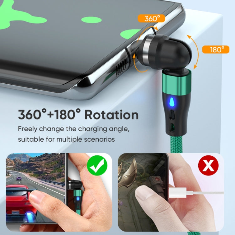 ENKAY PD60W Type-C to Type-C / 8 Pin / Micro USB Magnetic 540 Degrees Rotating Fast Charging Cable, Length:1m(Green) - Charging Cable & Head by ENKAY | Online Shopping South Africa | PMC Jewellery | Buy Now Pay Later Mobicred