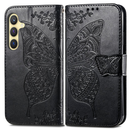 For Samsung Galaxy S24 5G Butterfly Love Flower Embossed Leather Phone Case(Black) - Galaxy S24 5G Cases by PMC Jewellery | Online Shopping South Africa | PMC Jewellery