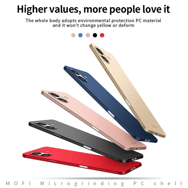 For iPhone 16 MOFI Frosted PC Ultra-thin Hard Phone Case(Blue) - iPhone 16 Cases by MOFI | Online Shopping South Africa | PMC TechLife | Buy Now Pay Later Mobicred