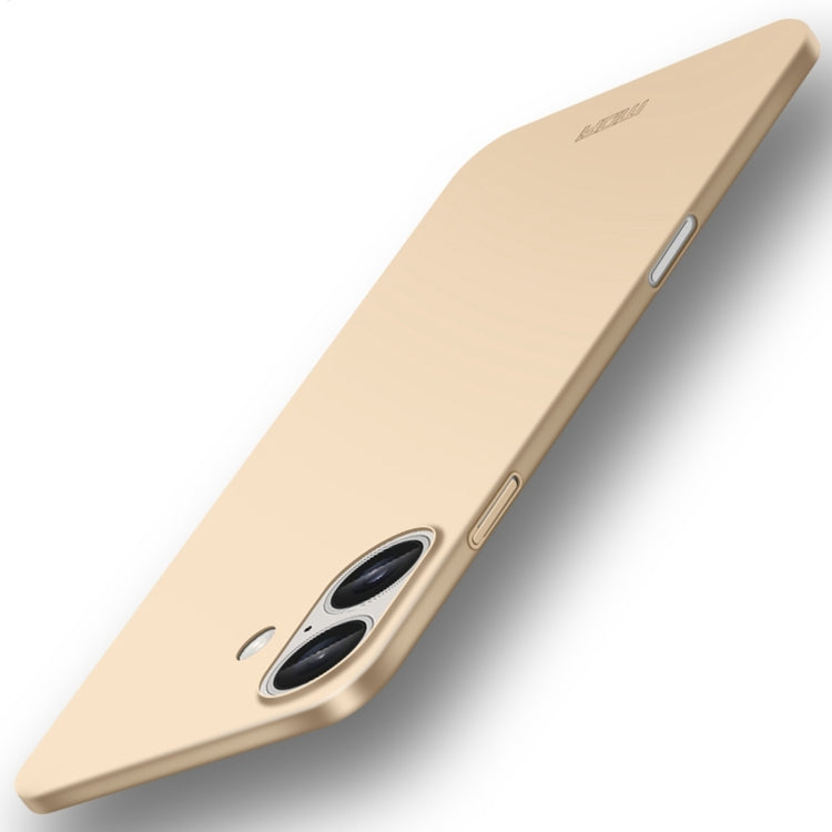 For iPhone 16 MOFI Frosted PC Ultra-thin Hard Phone Case(Gold) - iPhone 16 Cases by MOFI | Online Shopping South Africa | PMC Jewellery | Buy Now Pay Later Mobicred