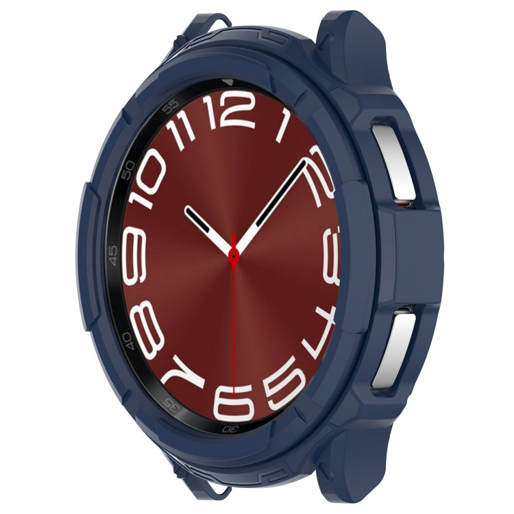 For Samsung Galaxy Watch 6 Classic 47mm Rotating Ring  + TPU Armor Watch Protective Case(Blue) - Watch Cases by PMC TechLife | Online Shopping South Africa | PMC TechLife