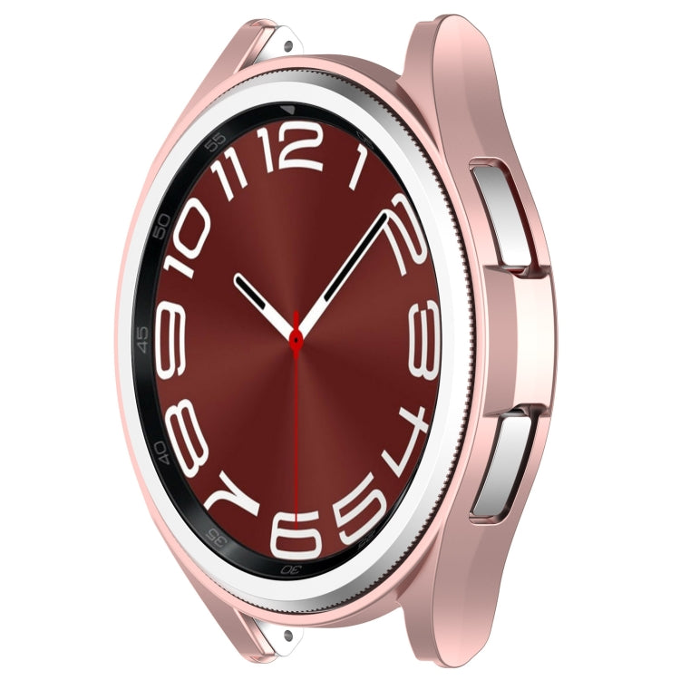 For Samsung Galaxy Watch 6 Classic 47mm Half Coverage Hollow PC Watch Protective Case(Rose Gold) - Watch Cases by PMC TechLife | Online Shopping South Africa | PMC TechLife