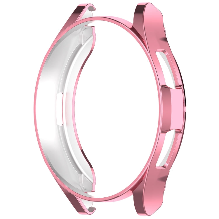 For Samsung Galaxy Watch6 Classic 47mm Electroplated TPU Half Pack Hollow Watch Protective Case(Pink) - Watch Cases by PMC Jewellery | Online Shopping South Africa | PMC Jewellery