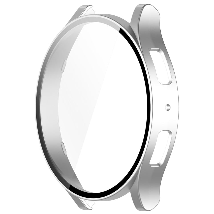 For Samsung Galaxy Watch6 40mm PC + Tempered Film Integrated Watch Protective Case(Silver) - Watch Cases by PMC Jewellery | Online Shopping South Africa | PMC Jewellery