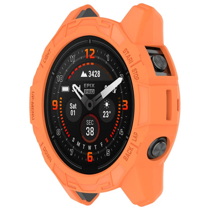 For Garmin Epix Pro 42mm / Fenix 7S / 7S Pro Armored TPU Half Wrapped Watch Protective Case(Orange) - Watch Cases by PMC Jewellery | Online Shopping South Africa | PMC Jewellery