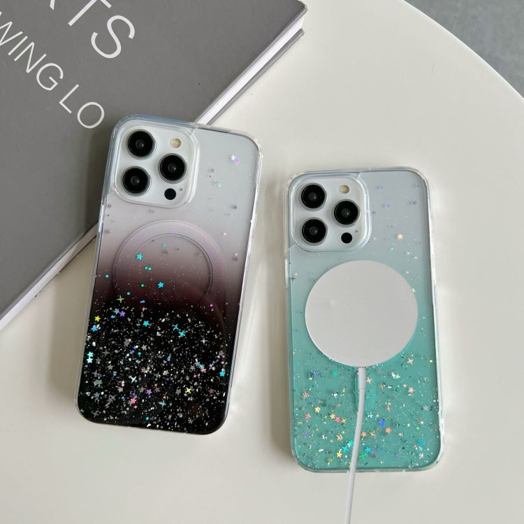 For iPhone 15 Plus MagSafe Glitter Hybrid Clear TPU Phone Case(Green) - iPhone 15 Plus Cases by PMC TechLife | Online Shopping South Africa | PMC TechLife