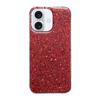 For iPhone 16 Plus Glitter Sequins Epoxy TPU Phone Case(Red) - iPhone 16 Plus Cases by PMC Jewellery | Online Shopping South Africa | PMC Jewellery | Buy Now Pay Later Mobicred