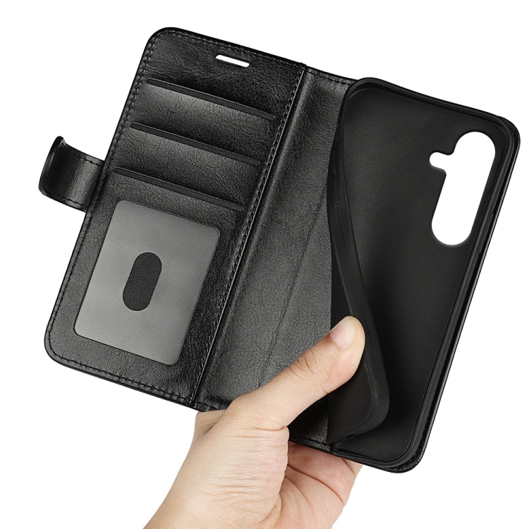 For Samsung Galaxy S25 5G R64 Texture Horizontal Flip Leather Phone Case(Black) - Galaxy S25 5G Cases by PMC Jewellery | Online Shopping South Africa | PMC Jewellery | Buy Now Pay Later Mobicred
