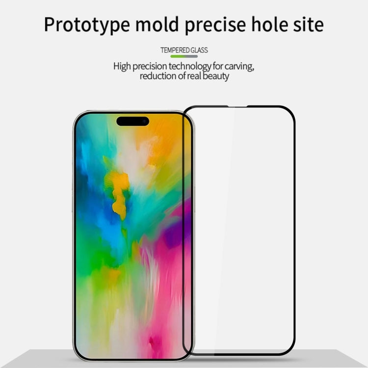 For iPhone 16 PINWUYO 9H 2.5D Full Screen Tempered Glass Film(Black) - iPhone 16 Tempered Glass by PINWUYO | Online Shopping South Africa | PMC Jewellery | Buy Now Pay Later Mobicred