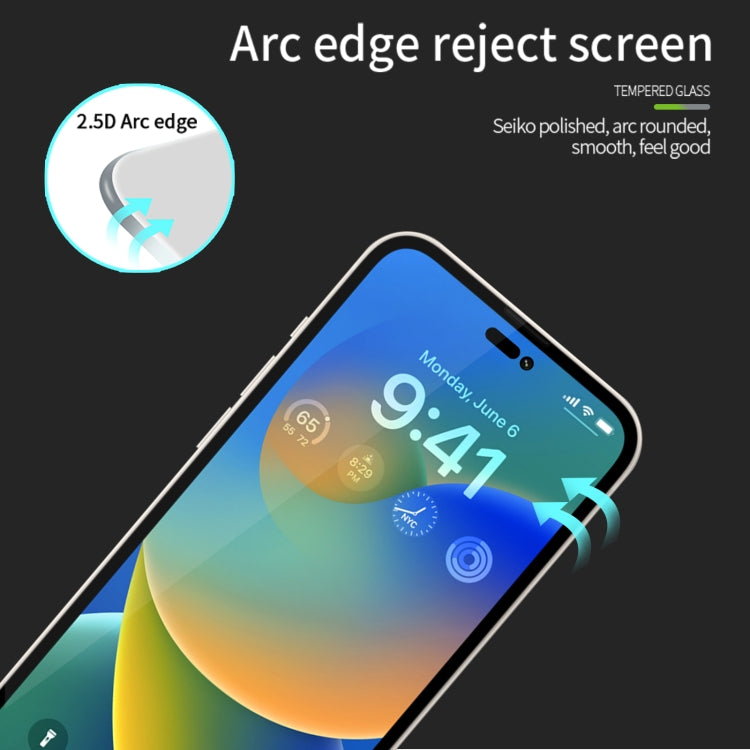 For iPhone 15 Pro Max MOFI 9H 2.5D Full Screen Tempered Glass Film(Black) - free shipping - PMC TechLife - Order now!