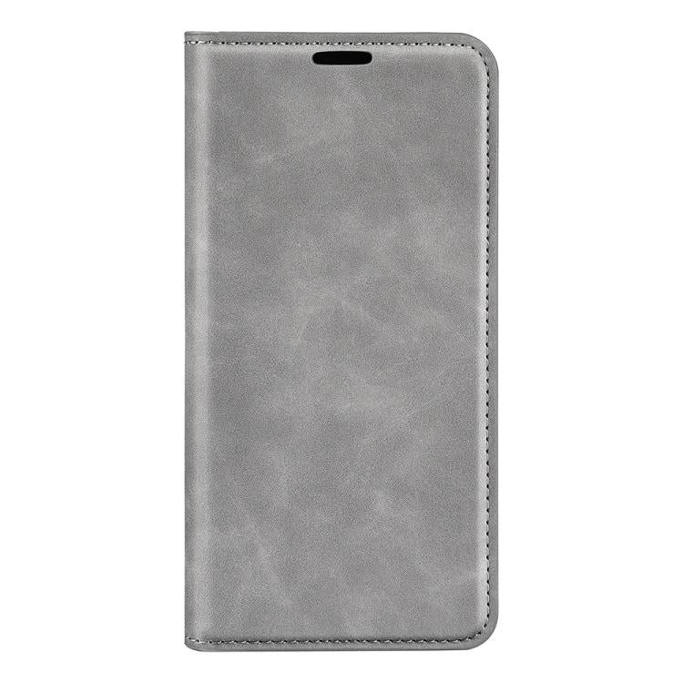 For Samsung Galaxy S25+ 5G Retro-skin Magnetic Suction Leather Phone Case(Grey) - Galaxy S25+ 5G Cases by PMC Jewellery | Online Shopping South Africa | PMC Jewellery | Buy Now Pay Later Mobicred