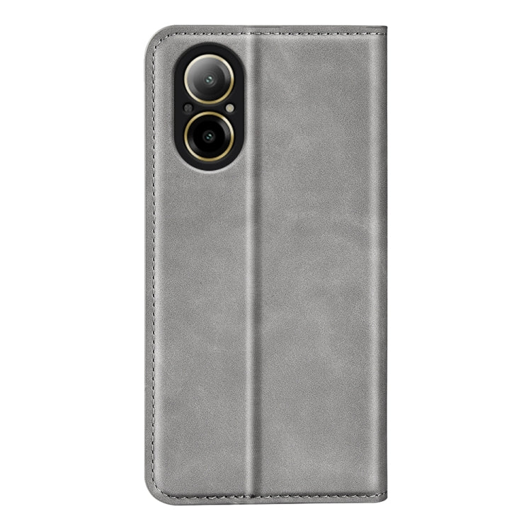 For Realme C67 4G Retro-skin Magnetic Suction Leather Phone Case(Grey) - C67 Cases by PMC Jewellery | Online Shopping South Africa | PMC Jewellery | Buy Now Pay Later Mobicred