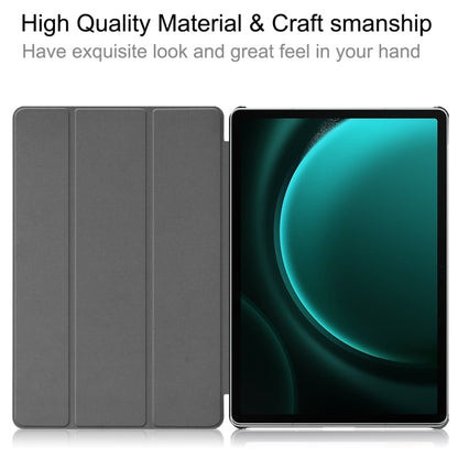 For Samsung Galaxy Tab S9 FE+ 12.4 JUNSUNMAY Custer Painted 3-Fold Stand Leather Smart Tablet Case(Big Eye) - Galaxy Tab S9 FE+ by JUNSUNMAY | Online Shopping South Africa | PMC Jewellery | Buy Now Pay Later Mobicred