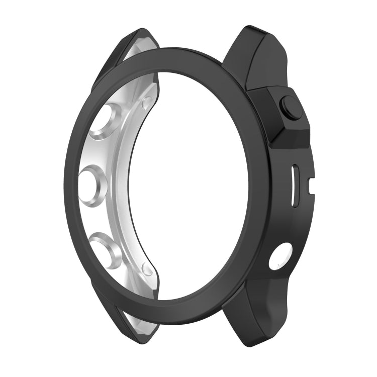 For Garmin Fenix 7 Pro Half Package Electroplated TPU Watch Protective Case(Black) - Watch Cases by PMC TechLife | Online Shopping South Africa | PMC TechLife